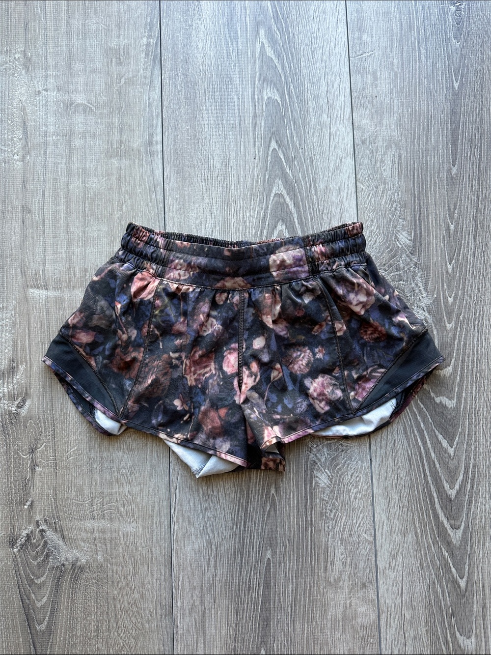 lululemon athletica Black Floral Print Athletic Shorts